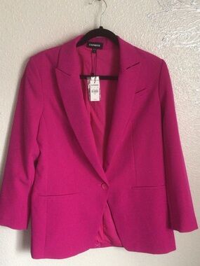 Express Women's Hot Pink Single-Button Blazer